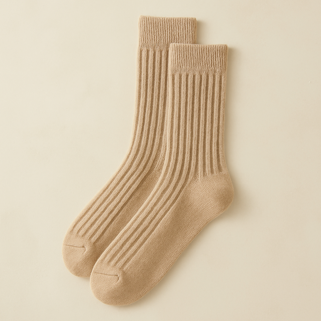 Cashmere Ribbed Socks